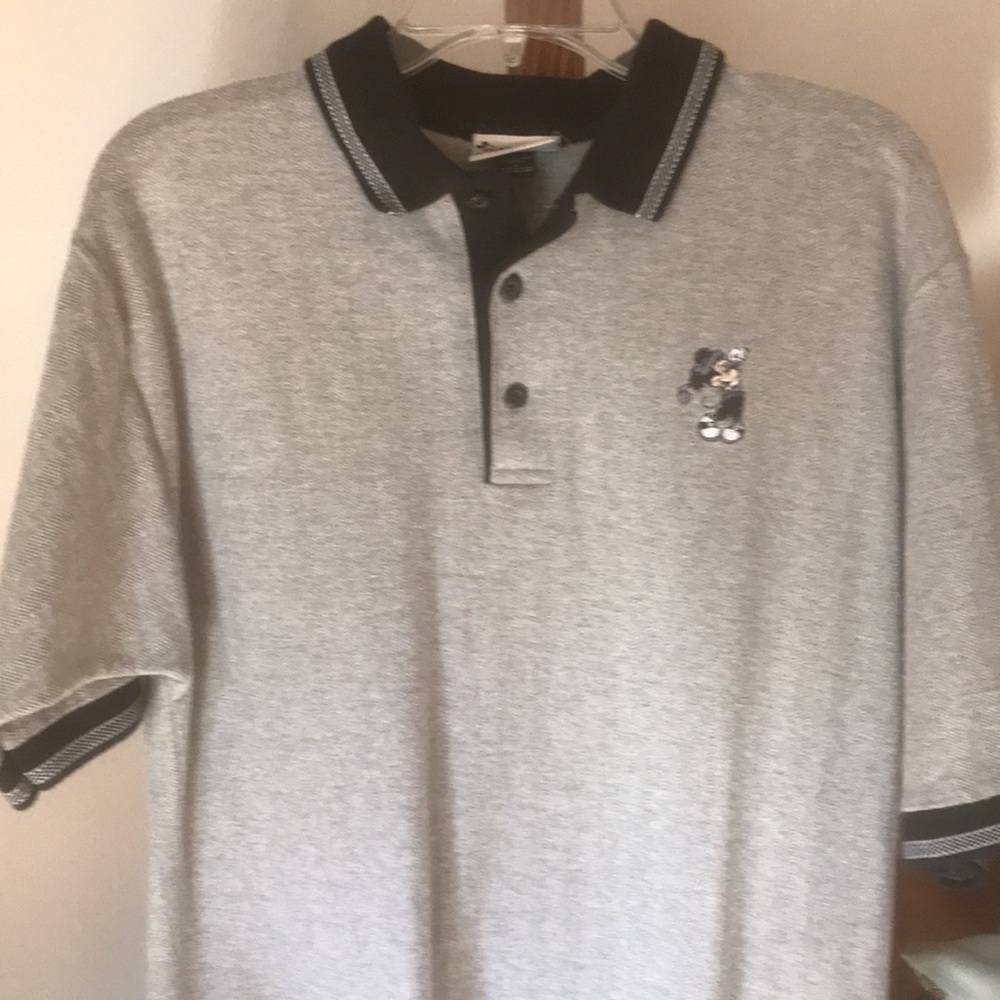 Walt Disney World Gray Mickey Golf Polo Shirt Size Medium